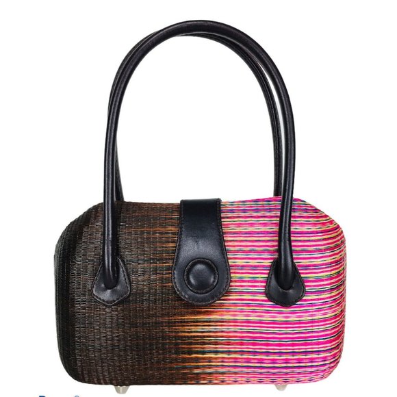 Le Sac Handbags - Le Sac Kultura Filipino Brown Pink Ombre Woven Bag